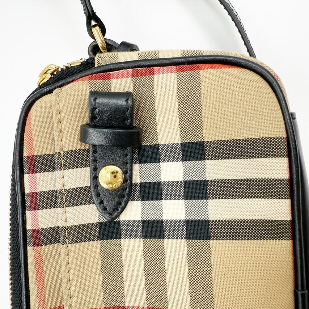Burberry Vintage Check and Leather Mini Camera Bag Purse - Picture 7 of 15